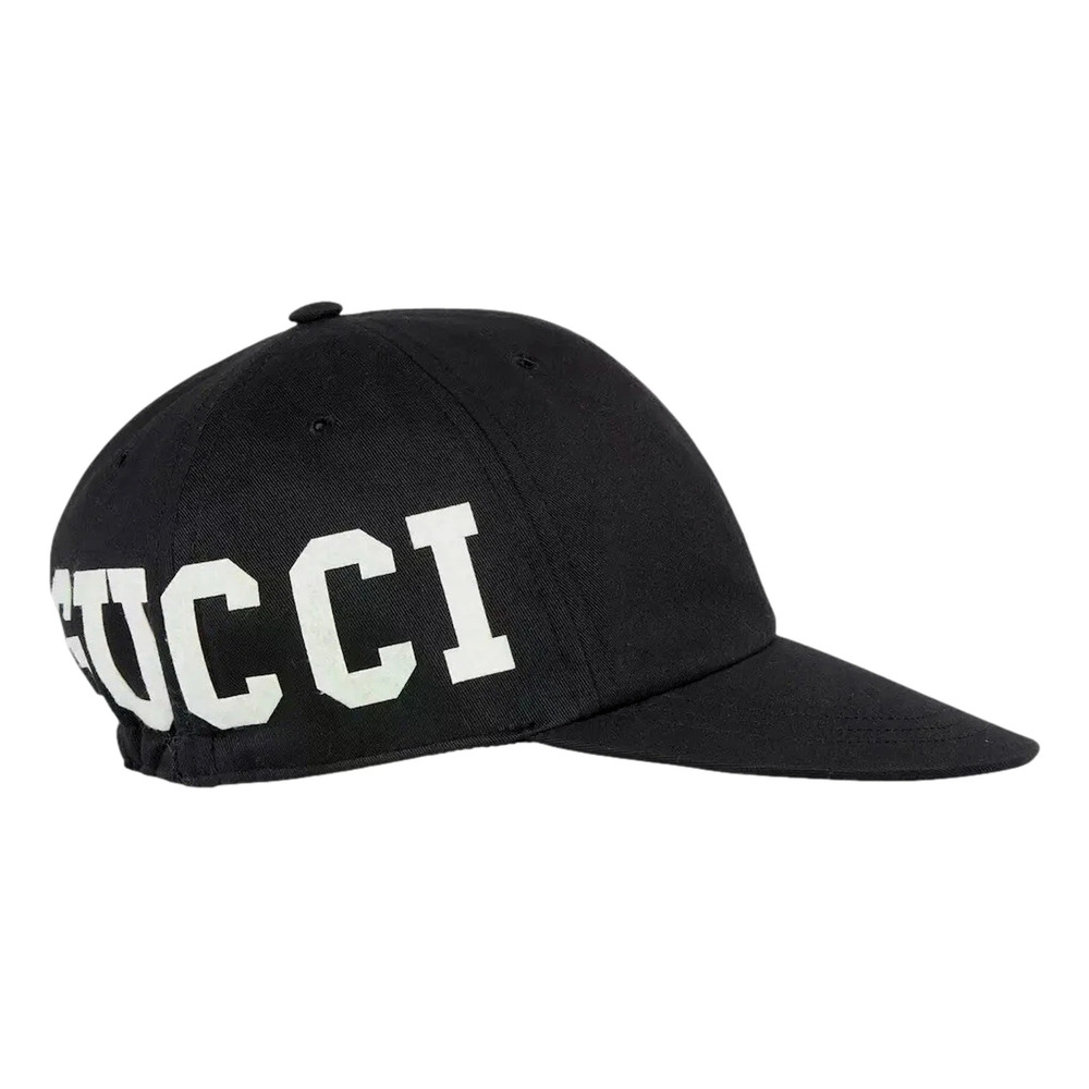 Gucci 25 Logo Cotton Baseball Cap in Black